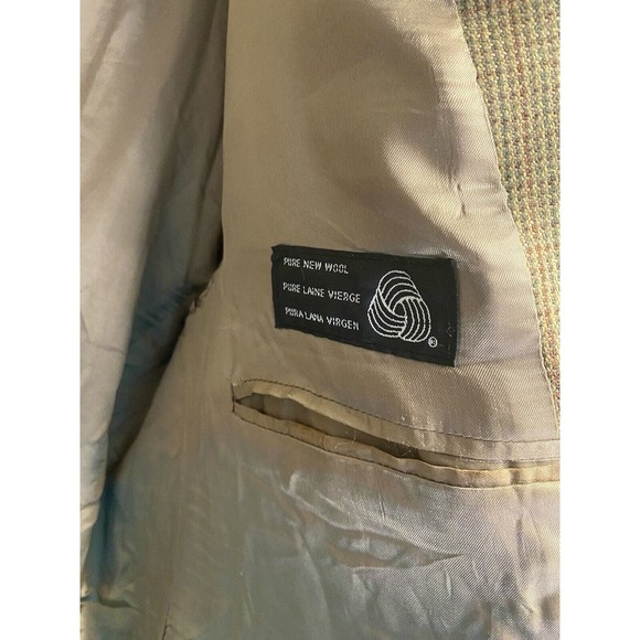 Vintage Chaps Ralph Lauren Men’s 100% Lambs Wool Houndstooth Blazer Size 46L - Picture 6 of 6